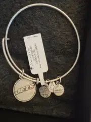 Alex and Ani New York Jets Logo Rafaelian Silver Charm Bangle Bracelet NWT Boxed