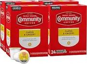 [Community Coffee] Coffee & Chicory, Single Serve Pods, Compatible with Keurig 2.0 K Cup Brewers, 24Count (Pack Of 4), Coffee & Chicory, 96Count