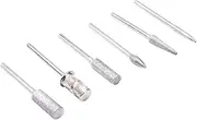 AUTSUPPL 2Sets Stainless Steel Nail Drill Bits Set for Manicure Each Includes Needle Mandrel for Salon Home DIY Nail Art