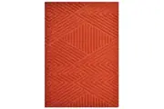 Contemporary Modern Wool Rug-Illusion 6392-Rust