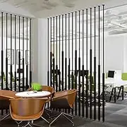 7pcs Premium Home Room Dividers, Wall Partition Column for Rooms, Room Separator, Temporary Wall Separation, Modern Room Divider Screen, Metal Slats Iron Post(7pcs-A,235cm/93in/7.71ft)
