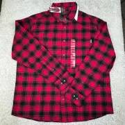 Eddie Bauer Shirt Mens XL Red Plaid Long Sleeve Button Down Lumberjack Flannel