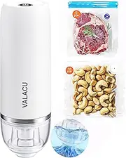 Vacuum Sealer for Food Storage, Food Saver Vacuum Sealers Machine with 15 Reusable Bags, Handheld Portable Vaccum Sealer for Travel