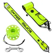 Dving Scuba SMB, Dive Reel and Clip Set, 5FT Diving Surface Marker Buoy (DSMB...
