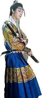 [JIMINISO] 4 Colors QiQiaoFang Chinese Traditional Imitation Makeup Flower Woven Gold Hanfu Robe Ming Dynasty Flying Fish Clothing
