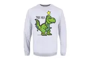 Grindstore Mens Tree Rex Christmas Jumper (Grey) - UTGR1924