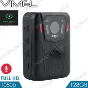 Vimel Police Camera 2K 128G Ultra High Res Wearable Security Guard Body Recorder