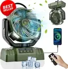 Portable Camping Fan LED Lantern – 3-in-1 Rechargeable Fan, Power Bank & Light!