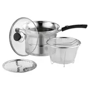 Stainless Steel Deep Fryer With Frying Basket/Steaming Rack, Utility Pot, Saucepan