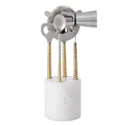 5pc Davis & Waddell Twisted Gold Handle & Marble Bar Set Gold/White 22x8cm