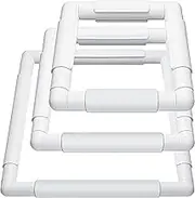 Janinka Embroidery Hoop 3 Pcs Cross Stitch Hoops and Frames White Rectangular Cross Stitch Embroidery Snap Frame DIY Sewing Tool for Quilting Silk-Painting 6 x 6, 8 x 8, 11 x 11 in(White)