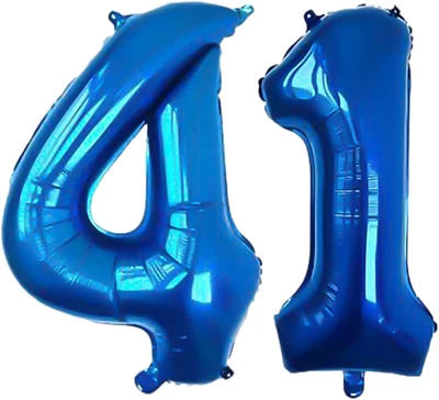 Number 41 Balloons 32 Inch Digital Balloon Alphabet 41 Birthday Balloons Digit 4