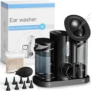 Improved Ear Wax Remover, Ear Wax Removal Kit, Ear Cleaner, Manual Flushing System with Waste Water System and 4 Cleaning Modes, Safe and Effective Ear Wash System with 8 Ear Tips