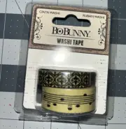 Bo Bunny Kraft Patterned Washi Tape 2 Piece Music Flourish Tan