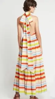 BNWT SASS & BIDE 'Good Cocktail' Halter Neck Striped Maxi Dress - SIze 10 - $650