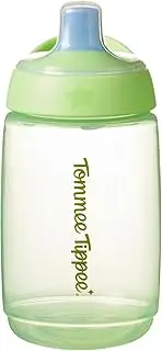 Tommee Tippee Active Spout Cup, 390ml, Non-Spill Bite-Proof Water Bottle for Toddlers 12 Months+, with Easy-Grab Handle and Two-Piece Valve to Help Stop Spills, Assorted Colours, 1 Pack