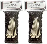 16 pc Vintage Style Hair Roller Mini Small Brush Rollers Mesh Curlers Bristles 2"x 1/2" Flexible Locking Pins Small Curls Short Hair