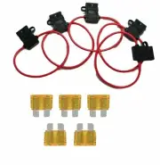 16 Gauge ATC ATO In-Line Fuse Holder Wire 12V Blade Waterproof 5 Pack 10 Amp