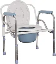 Commode Chair, Toilet Chair Folding Bedside Commode Chair-Bariatric Toilet Seat Extra Wide Adjustable with Handles and Bucket Non-Slip Leg Pad for Adults,Handicap,Elderly
