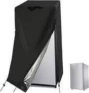 Fridge Cover, Refrigerator Cover, Fridge Wrap, 210D Waterproof&Dustproof for Protecting Upright Freezers/Beverage Refrigerator for Cold Rooms, Black, 23" W x 23" D x 56" H, Outdoor, be
