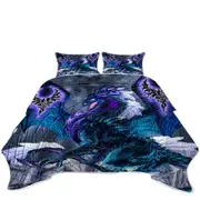 Fantasy Relic Blue Dragon Coverlet