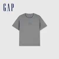 在飛比找momo購物網優惠-【GAP】女裝 Logo圓領短袖T恤-灰色(874321)