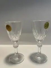 Stem Cordial Glasses 2 RCR Liquor Linea Gala by Royal Crystal Rock Tags