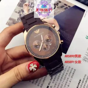 ARMANI阿瑪尼手錶 阿曼尼手錶三圈石英錶 時裝玫瑰金情侶錶三眼計時腕錶AR5905