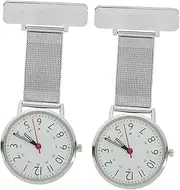 [PACKOVE] 2pcs Nurse Clip Pocket Watch Fob Watch Durable Hanging Nurses Brooch Minimalist Design for Medical Professionals Stylish Sturdy