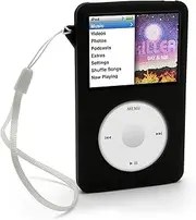 iGadgitz Black Silicone Skin Case Cover for Apple iPod Classic 80GB, 120GB & Latest 6th Generation 160gb launched Sept 09 + Screen Protector & Lanyard