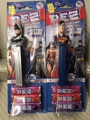 2 Pez Dispenser DC Justice League SuperMan and Batman