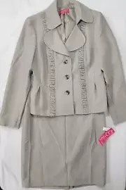 Nine & Co. 2 Piece Women's Suit WHEAT Size 10 Skirt Jacket Blazer NEW Lined $160