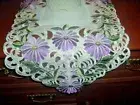 Purple and Off White Daisy Cutwork Table Runner - 68L x 13W FS
