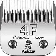 KBDS Detachable Ceramic Pet Clipper Blades,Size-4F,Compatible with Most Andis,Oster,Wahl A5 Clippers,Made of Ceramic Blade Cutter and Carbon Steel Blade,3/8'' Inch 9.5mm Cut Length, 4F Blade