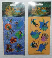 NEW Vintage 1998 Gibson Greetings (2) QUEST FOR CAMELOT Movie Sticker Sheet Sets