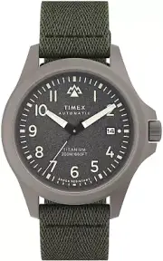 Timex Men'S Expedition North Titanium Automatic 41Mm Watch - Green Strap Gray Di