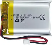 DC 3.7V 1050mAh 102535 Rechargeable Lithium Polymer Battery, Suitable for DIY 3.7-5V Electronic Products with Built-in 2-Wire Battery Replacement and LED Lights