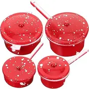 Hohopeti 4Pcs Mini Stew Pot Mini Cookware for Dollhouse Kitchen Accessories Miniature Pots for Doll House Decoration Collectors and Enthusiasts
