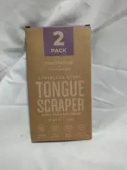 Stainless Steel Tongue Scrapers with Travel Cases, 2 Count