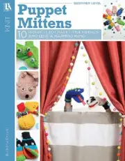 Knit Pattern Book PUPPET MITTENS ~ Frog, Puppy, Panda, Dragon, Flamingo, Pig +