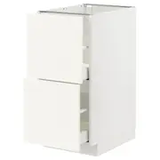 METOD / MAXIMERA base cb 2 fronts/2 high drawers, white/Vallstena white, 40x60x80 cm