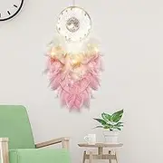 Pink Dream Catcher Handmade Feather Dream Catcher Hanging Decoration Exquisite Dream Catcher Feather Pendant Creative Wall Art for Wall Window Ceiling Decoration(Pink)