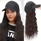 Black Baseball Cap Hair Baseball Cap Wig Kinky Curly Wig Long Straight Hair