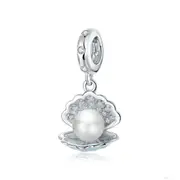 Silver plating In Shell Pendant Charm for Bracelet or Necklace Jewelry