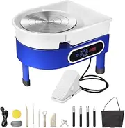 350W Electric Pottery Wheel, 25cm Turntable Potter's Wheel, Adjustable Speed Pottery Clay Shaping Machine with Foot Pedal Sculpting Tools, DIY Pottery Kit for Beginners & Pros