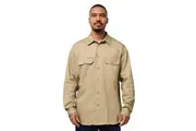 2 x Mens Hard Yakka Long Sleeve Lightweight Drill Ventilated Shirt Khaki