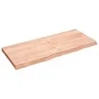 NNEVL Wall Shelf Light Brown 140x60x(2-6) cm Treated Solid Wood Oak