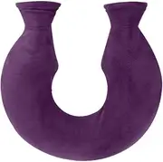 1.6L U-Shaped Neck PVC Odour Free Hot Water Bag with Fleece Cover and Clamp (Purple)