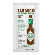 Tabasco Chipotle Pepper Sauce, 3 Milliliter Portion Pack - 200 Per Case