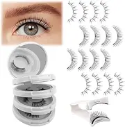 Magnetic Eyelashes Natural Look 4 Pair Magnetic False Eyelashes with Applicator Reusable Magnetic-Eyelashes No Glue Needed Magnetic Lashes Kit Easy to Wear and Remove(Magnetic Eyelashes 079+B01)